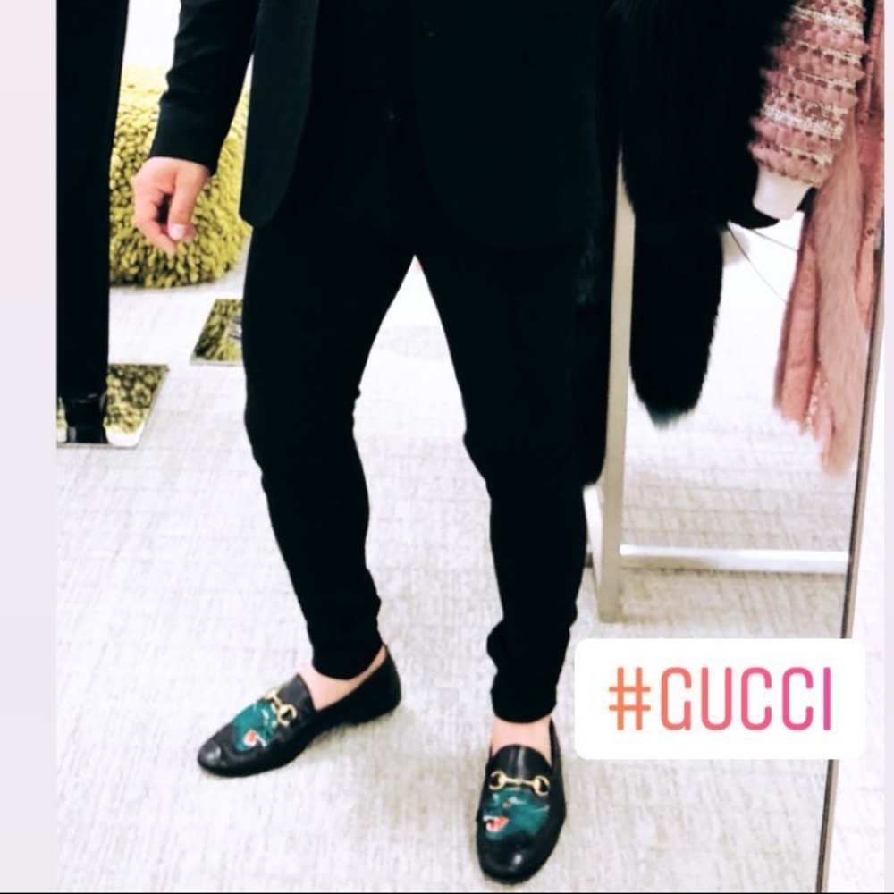 Authentic GUCCI Brixton Embroidered Tiger Black